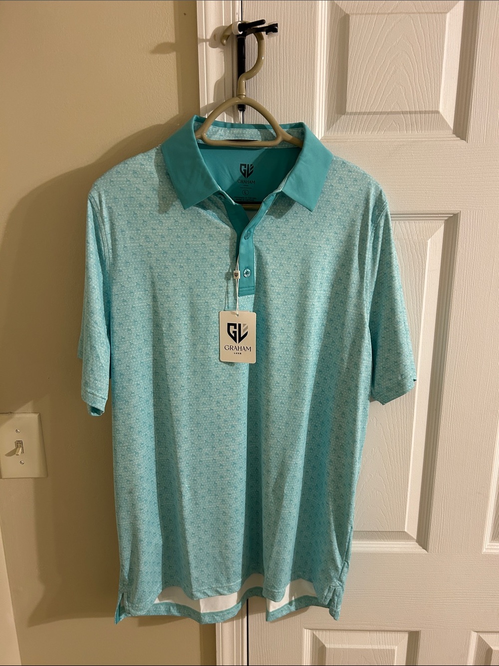 Men’s Graham Luxe Teal Golf Polo Shirt